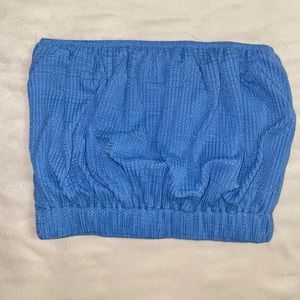 Blue Bandeau Top